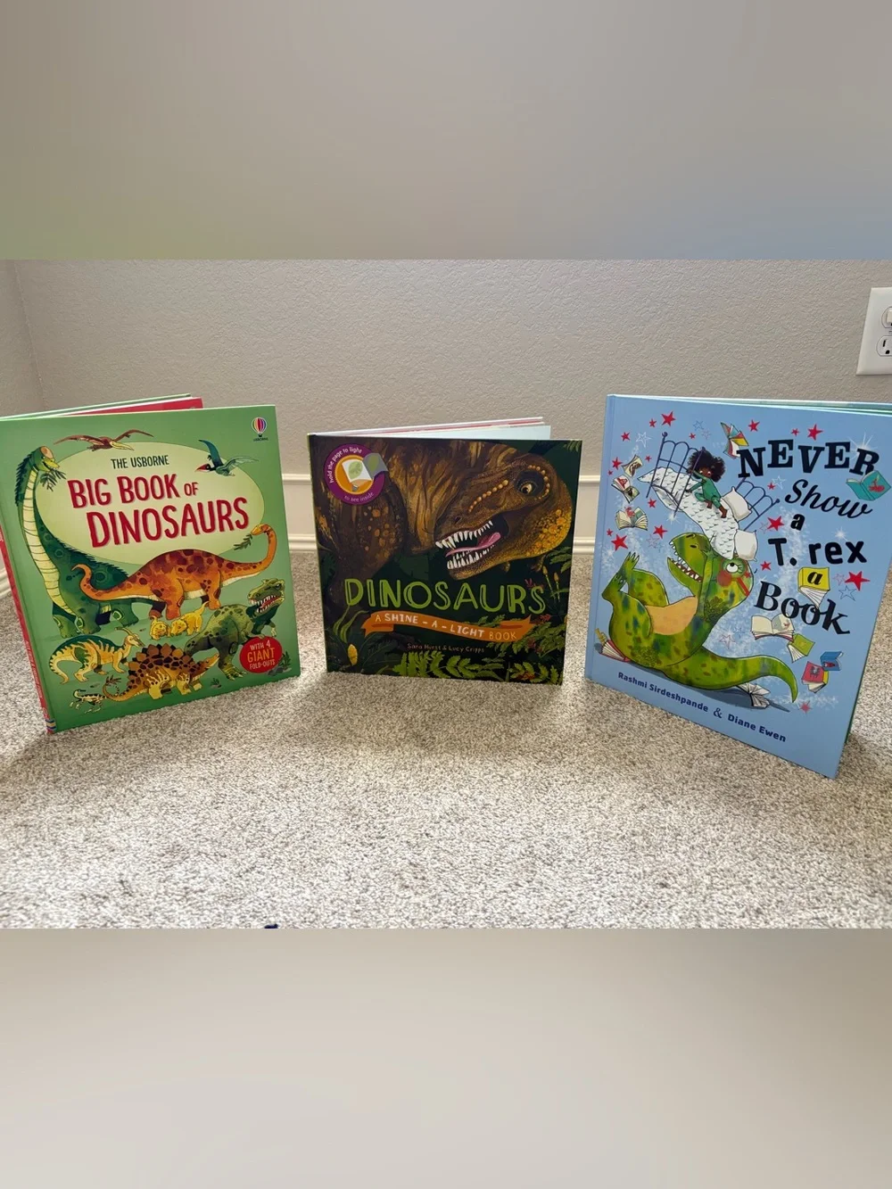 Kids Dinosaurs Toy Bundle - Includes 3 NWT Books, 1 3-D Puzzle & 4 Large Dinos